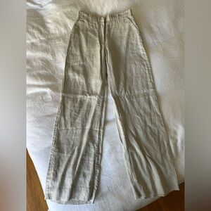 Abercrombie & Fitch Wide Leg Linen Trousers